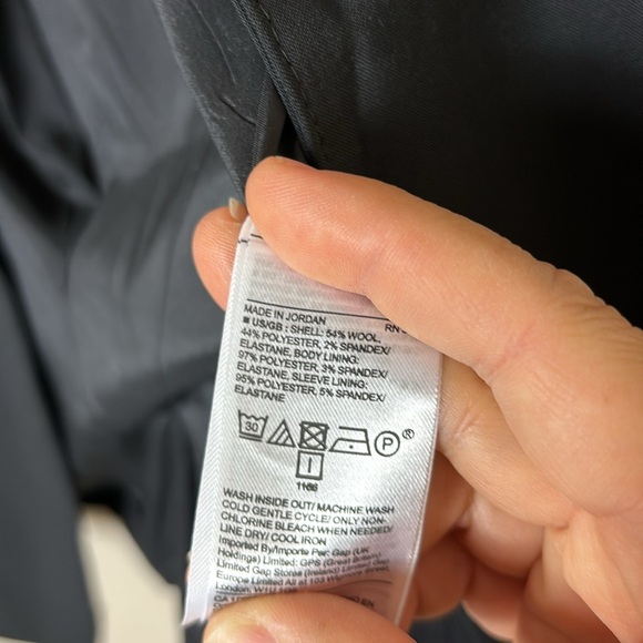 Banana Republic Classic Fit Size 2 Blazer Jacket Black Wool Blend One-Button - Picture 7 of 10